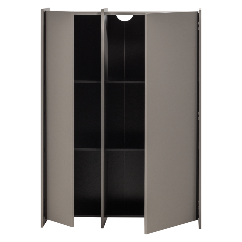 WOOOD-collectie Brock 2-Deurs Kast Essen Fineer Warmgrijs [Fsc]