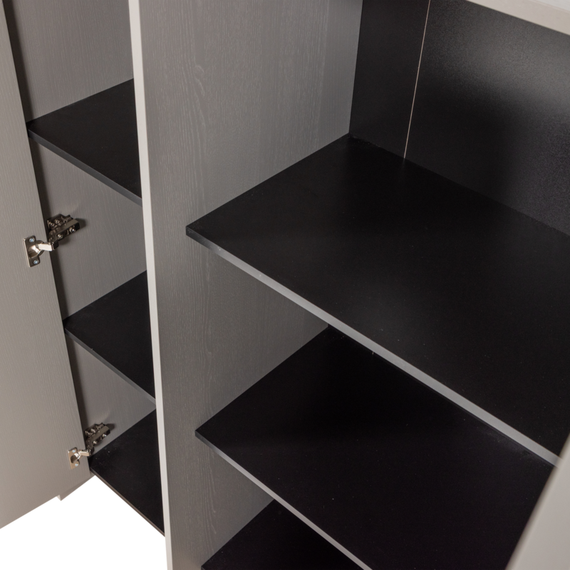 WOOOD-collectie Brock 2-Deurs Kast Essen Fineer Warmgrijs [Fsc]