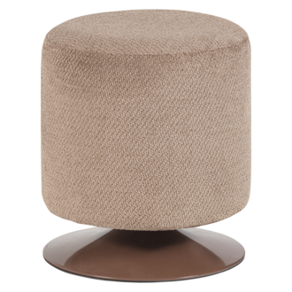 WOOOD Islen Poef Met Draaivoet Boucle Bruin