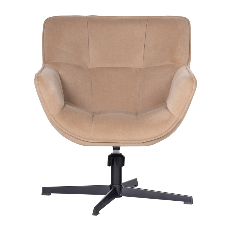 WOOOD-collectie Wibo Draaifauteuil Mat Velvet Zand [Fsc]