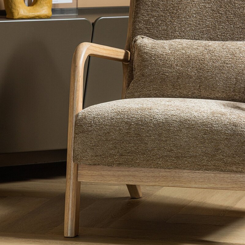 WOOOD-collectie Mark Chenille Armchair Sand