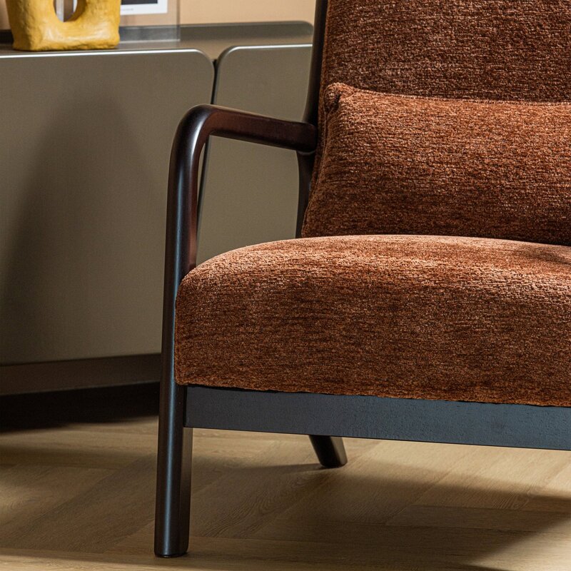 WOOOD-collectie Mark Fauteuil Chenille Bruin