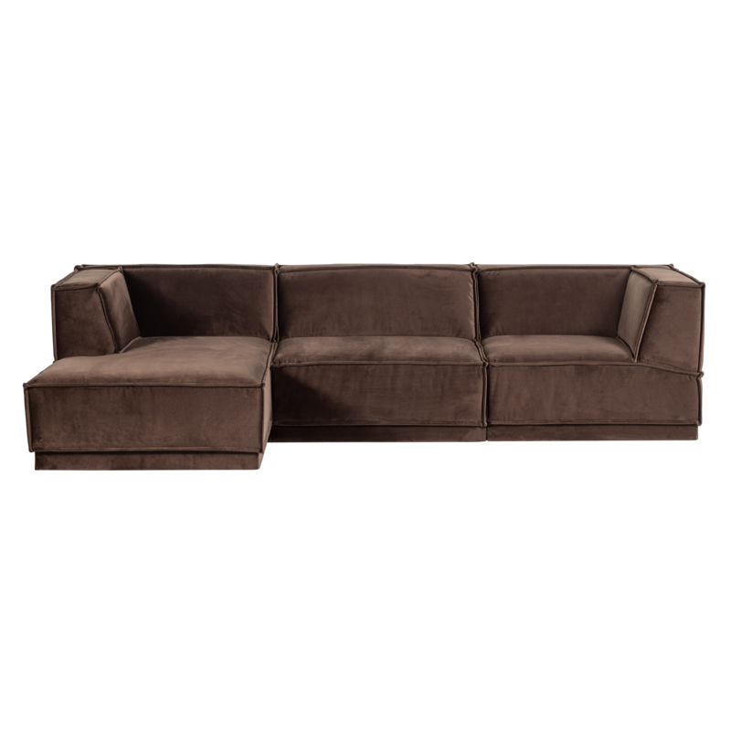 WOOOD-collectie Manu Chaise Longue Bank Links Velvet Bruin [Fsc]