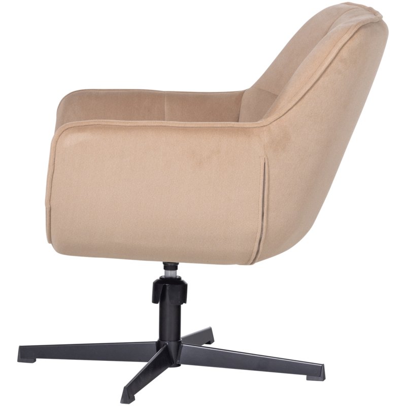WOOOD-collectie Wibo Draaifauteuil Mat Velvet Zand [Fsc]