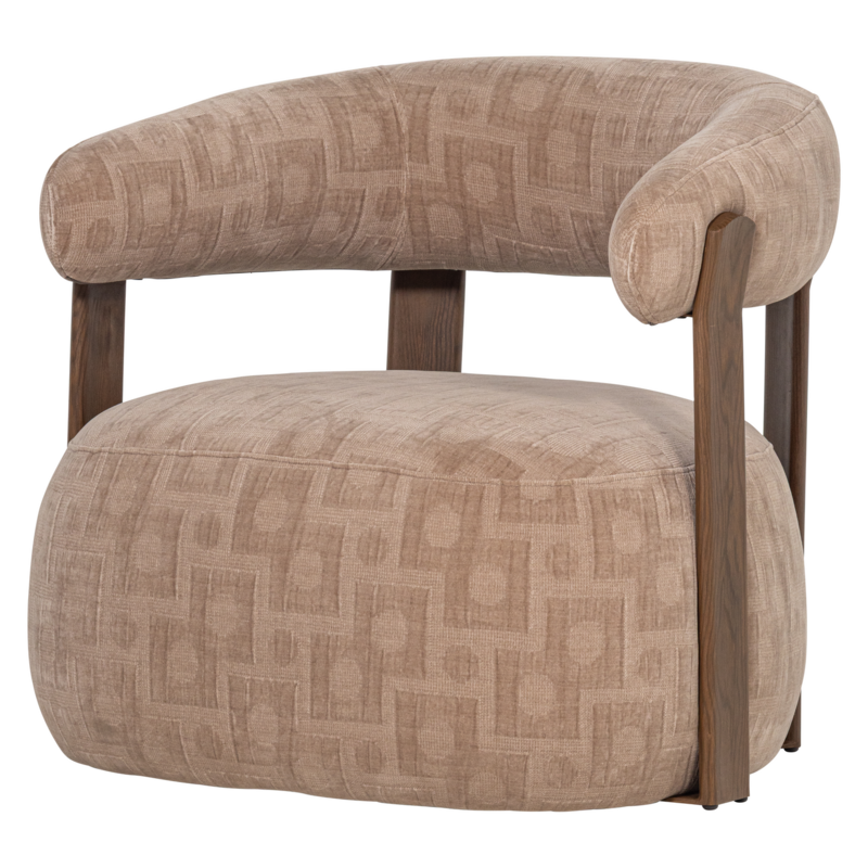 WOOOD-collectie Foon Armchair 3D Structured Fabric Sand [FSC]