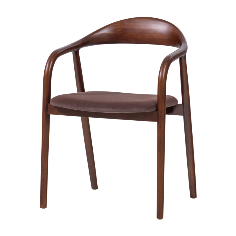 WOOOD-collectie Bran Eetkamerstoel Beukenhout Velvet Bruin [Fsc] (Set Of 2)