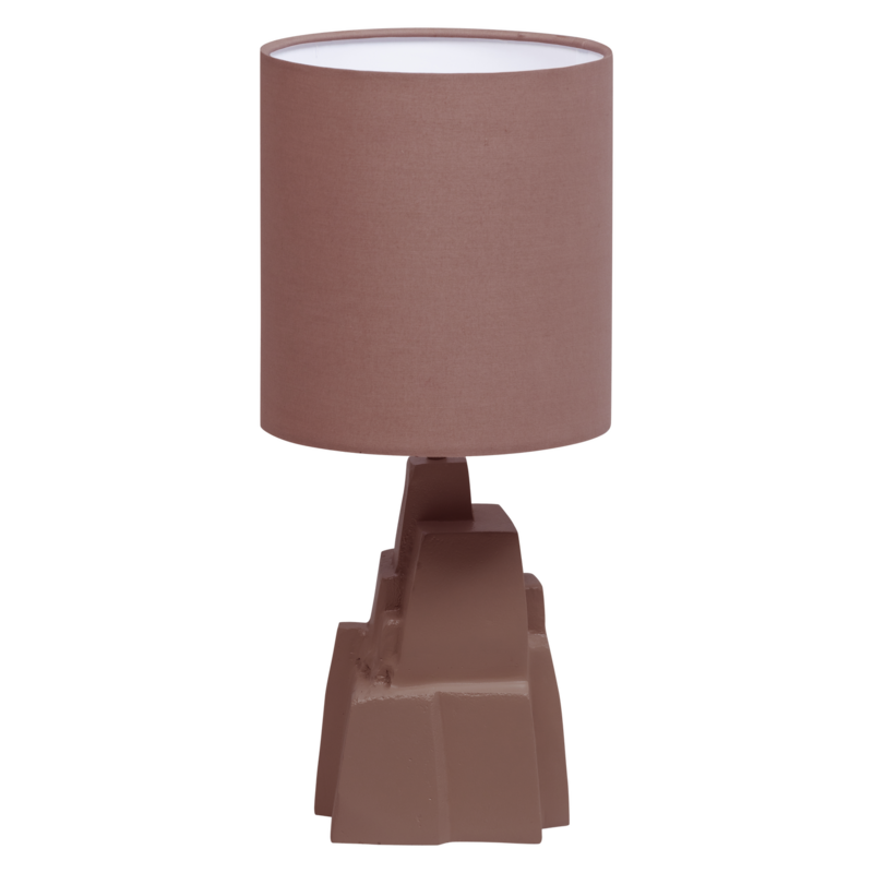 WOOOD-collectie Brune Tafellamp Metaal Hoogglans Oudroze