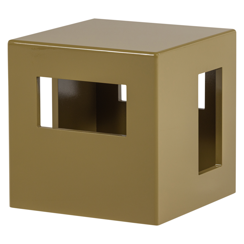 Modern Bijzettafel Mdf Hout Hoogglans Honinggeel