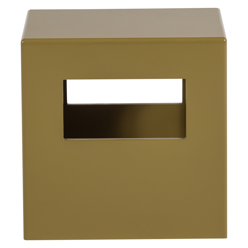 Modern Side Table MDF Wood High-Gloss Honey Yellow