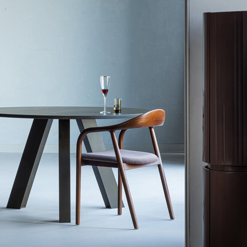 WOOOD-collectie Rhonda Eettafel O129 Cm Eiken Middenbruin [Fsc]