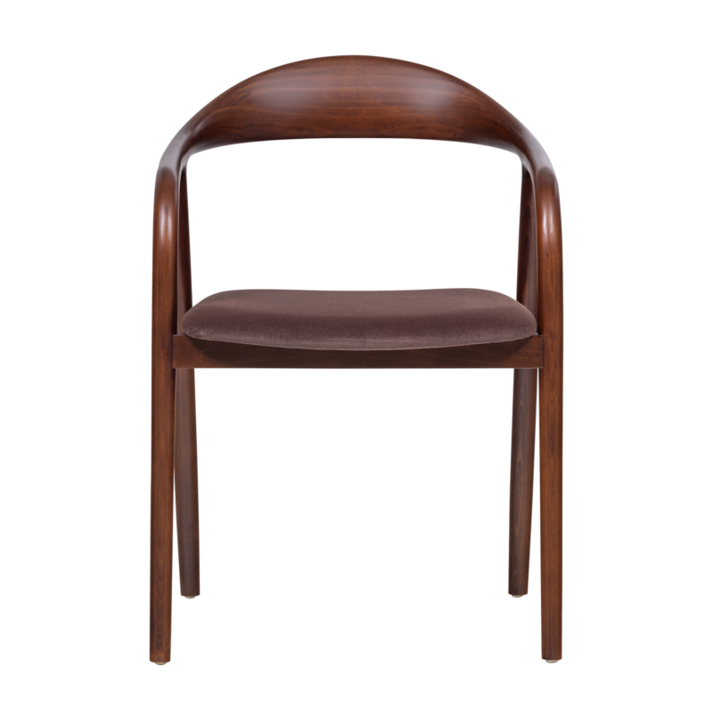 WOOOD-collectie Bran Eetkamerstoel Beukenhout Velvet Bruin [Fsc] (Set Of 2)