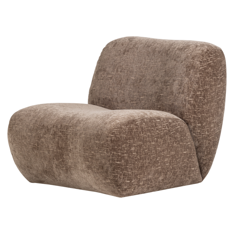 WOOOD-collectie Nomu Fauteuil Craquele Velvet Lichtbruin [Fsc]