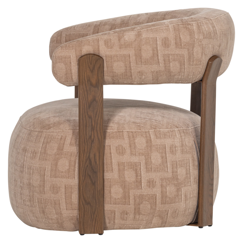 WOOOD-collectie Foon Armchair 3D Structured Fabric Sand [FSC]
