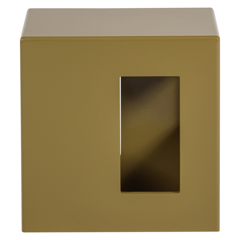 Modern Side Table MDF Wood High-Gloss Honey Yellow