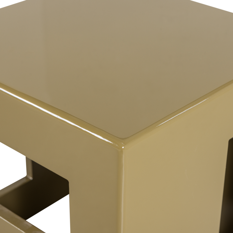 Modern Bijzettafel Mdf Hout Hoogglans Honinggeel