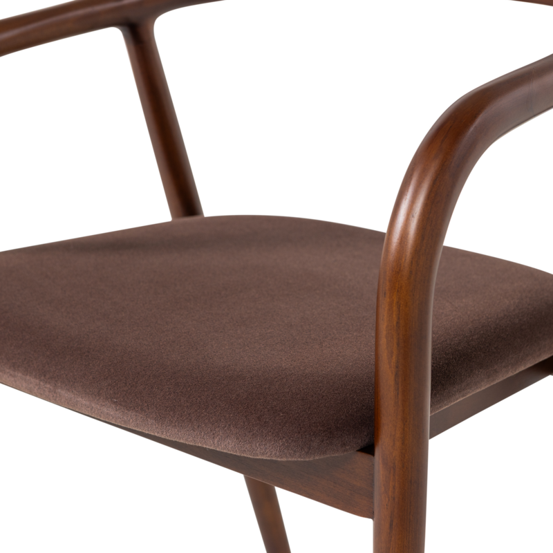 WOOOD-collectie Bran Eetkamerstoel Beukenhout Velvet Bruin [Fsc] (Set Of 2)