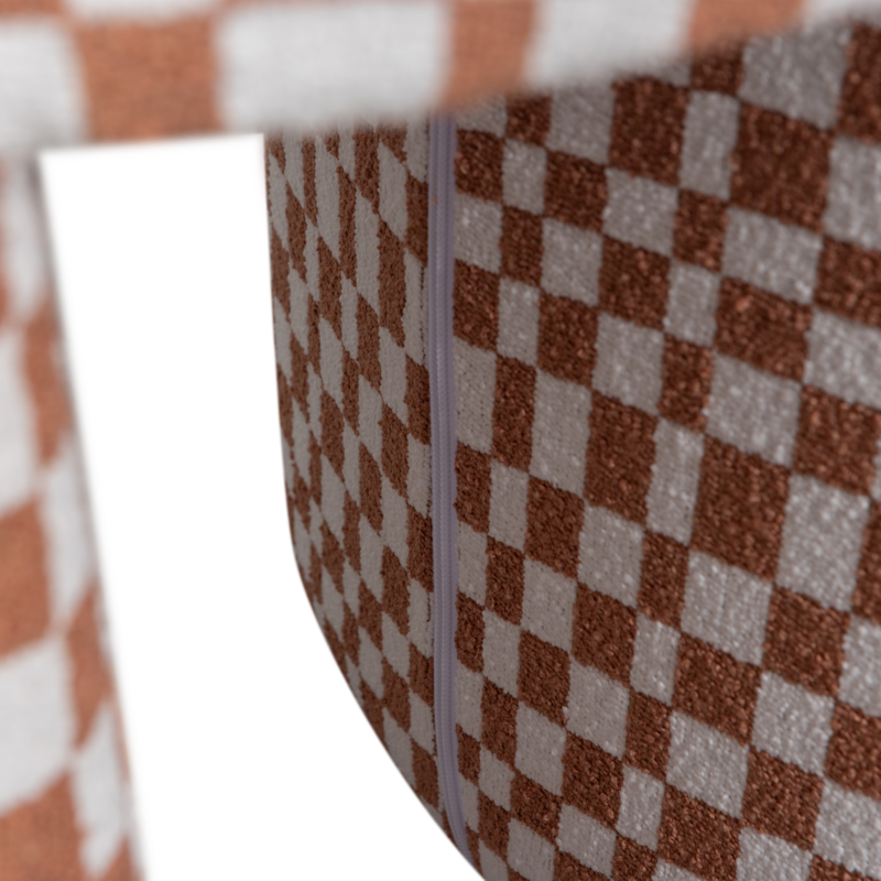 WOOOD-collectie Charlie Upholstered Stool Checkered Orange