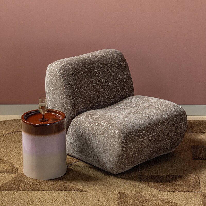 WOOOD-collectie Nomu Fauteuil Craquele Velvet Lichtbruin [Fsc]
