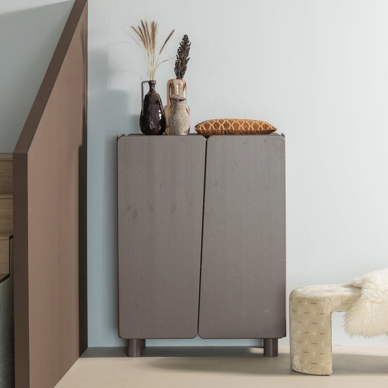 WOOOD-collectie Root 2-Deurs Kast Grenen Truffel Bruin [Fsc]