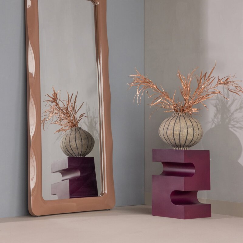 WOOOD-collectie Norea Full-Length Mirror 180x80 cm Wood High-Gloss Old Pink [FSC]