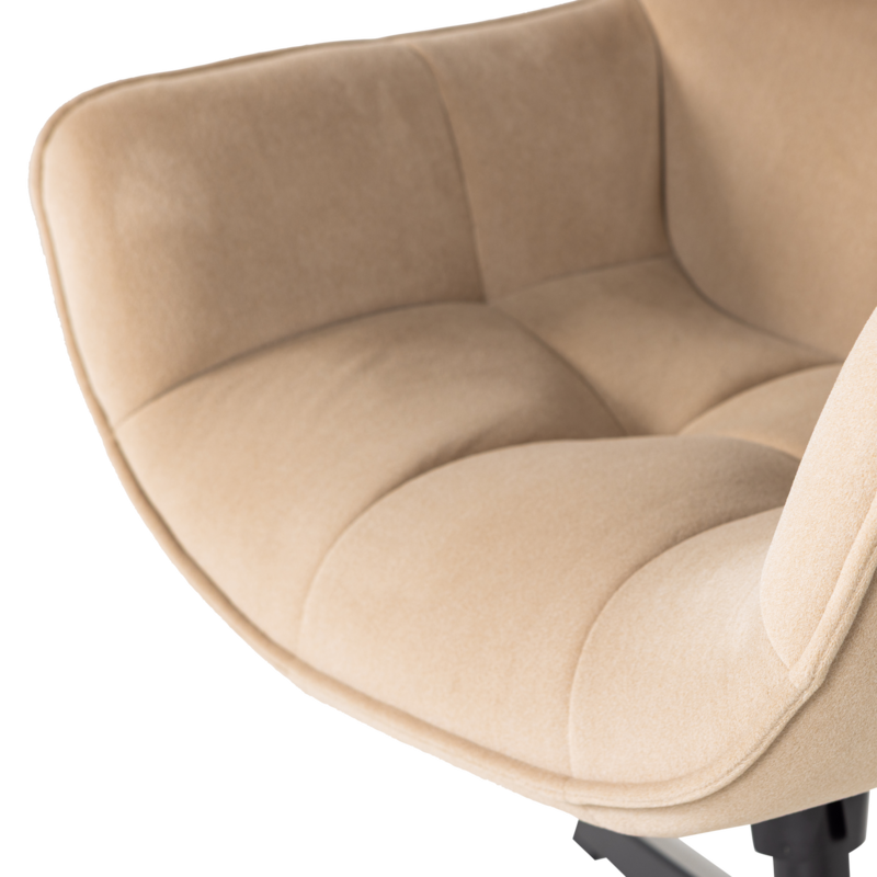 WOOOD-collectie Wibo Draaifauteuil Mat Velvet Zand [Fsc]