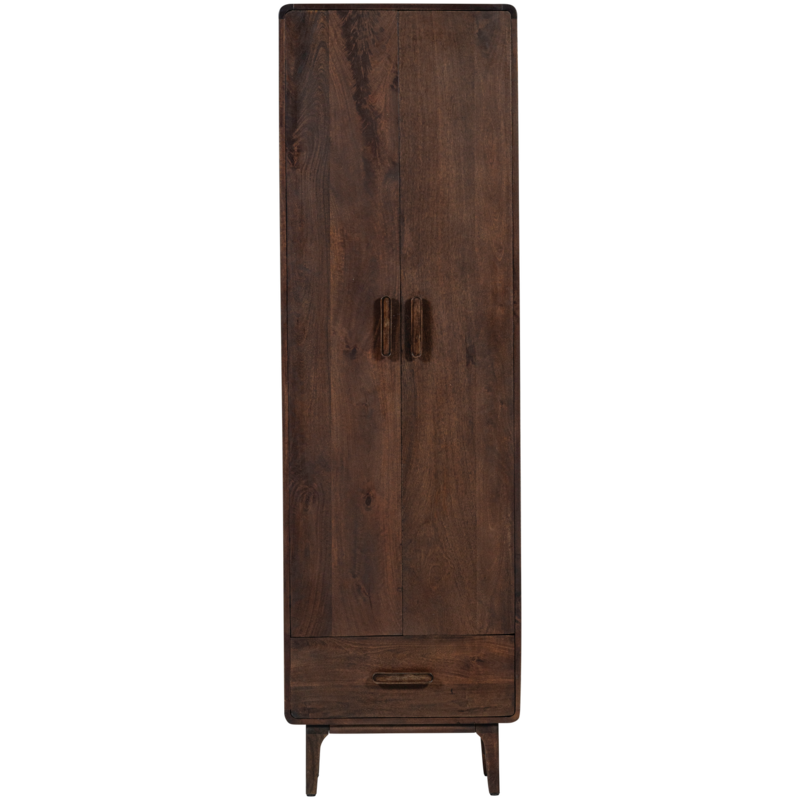 WOOOD-collectie Liya Hoge Kast Mangohout Donkerbruin