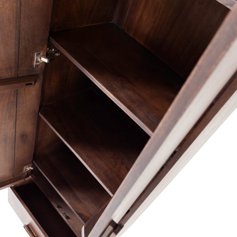 WOOOD-collectie Liya Hoge Kast Mangohout Donkerbruin