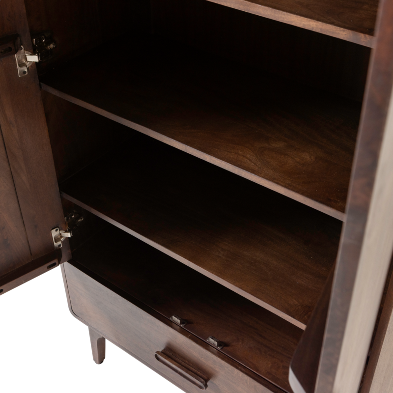 WOOOD-collectie Liya 2-Deurs Kast Mangohout Donkerbruin