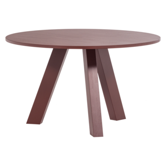 WOOOD Rhonda Eettafel O129 Cm Eiken Bordeauxrood [Fsc]