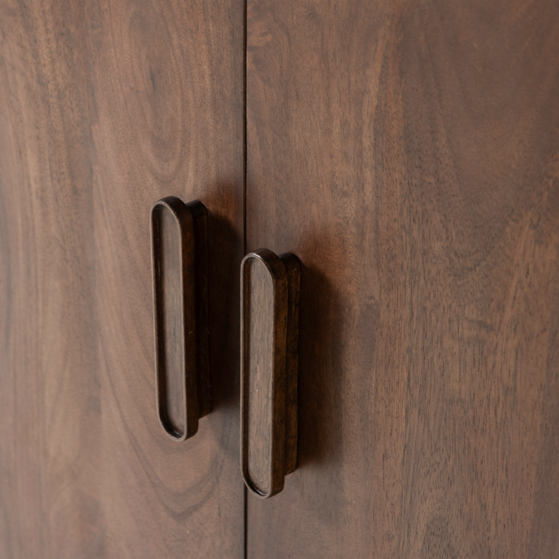 WOOOD-collectie Liya 2-Door Wardrobe Mango Wood Dark Brown