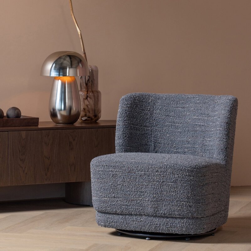 WOOOD-collectie Atty Draaifauteuil Grove Melange Grijs [Fsc]