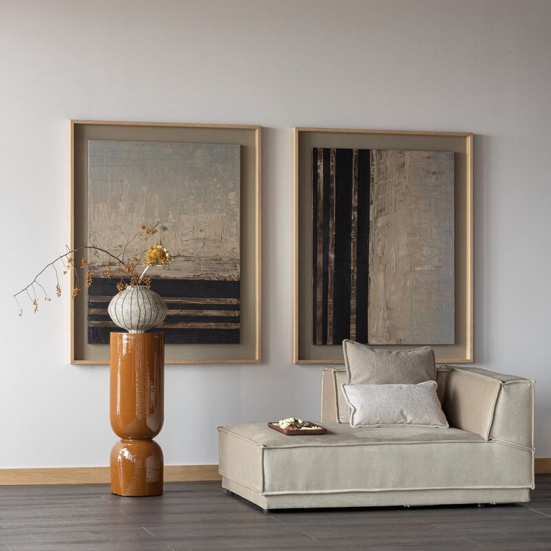 WOOOD-collectie Toval Plantenstandaard/Pot Hoog Metaal Hoogglans Honinggeel