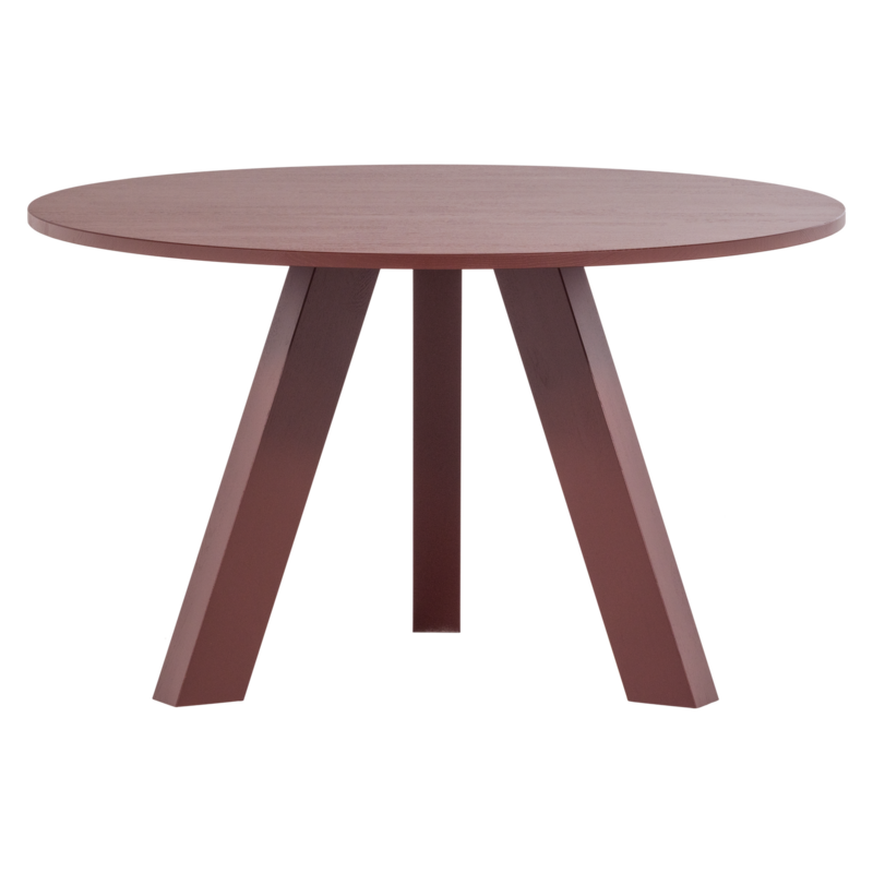 WOOOD-collectie Rhonda Eettafel O129 Cm Eiken Bordeauxrood [Fsc]
