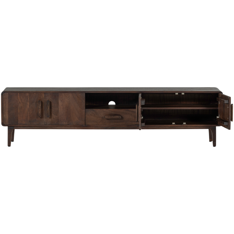 WOOOD-collectie Liya Tv Meubel 200 Cm Mangohout Donkerbruin