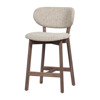 WOOOD Udar Bar Stool, Natural, with Brown Wooden Frame [FSC]