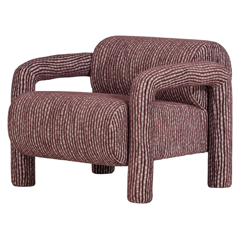 WOOOD-collectie Lenny Fauteuil Met Dessin Bordeauxrood