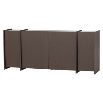 WOOOD Brock Dressoir 200 Cm Essen Fineer Middenbruin [Fsc]