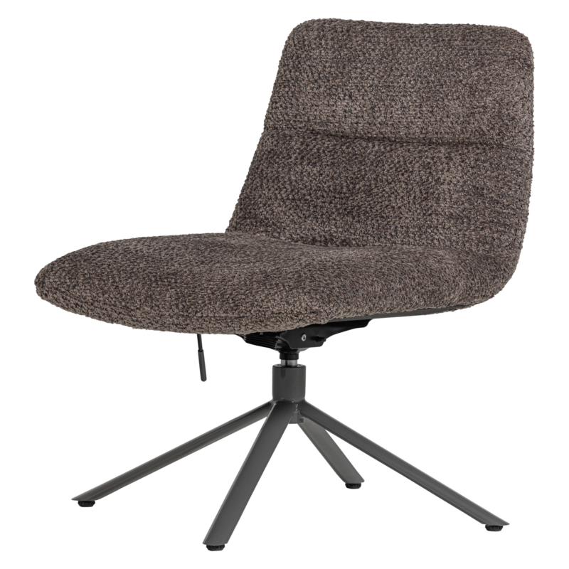 WOOOD-collectie Soren Verstelbare Draaifauteuil Wollig Bruin