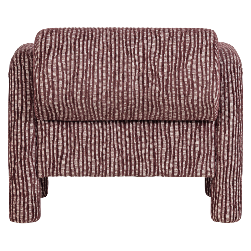 WOOOD-collectie Lenny Armchair with Bordeaux-Red Pattern