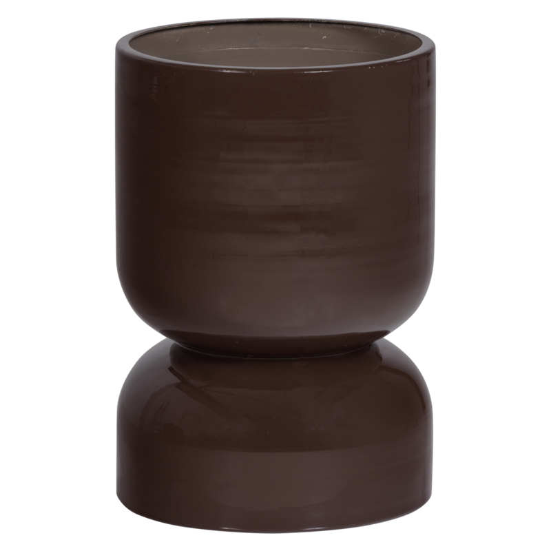WOOOD-collectie Toval Plantenstandaard/Pot Laag Metaal Hoogglans Paars/Bruin