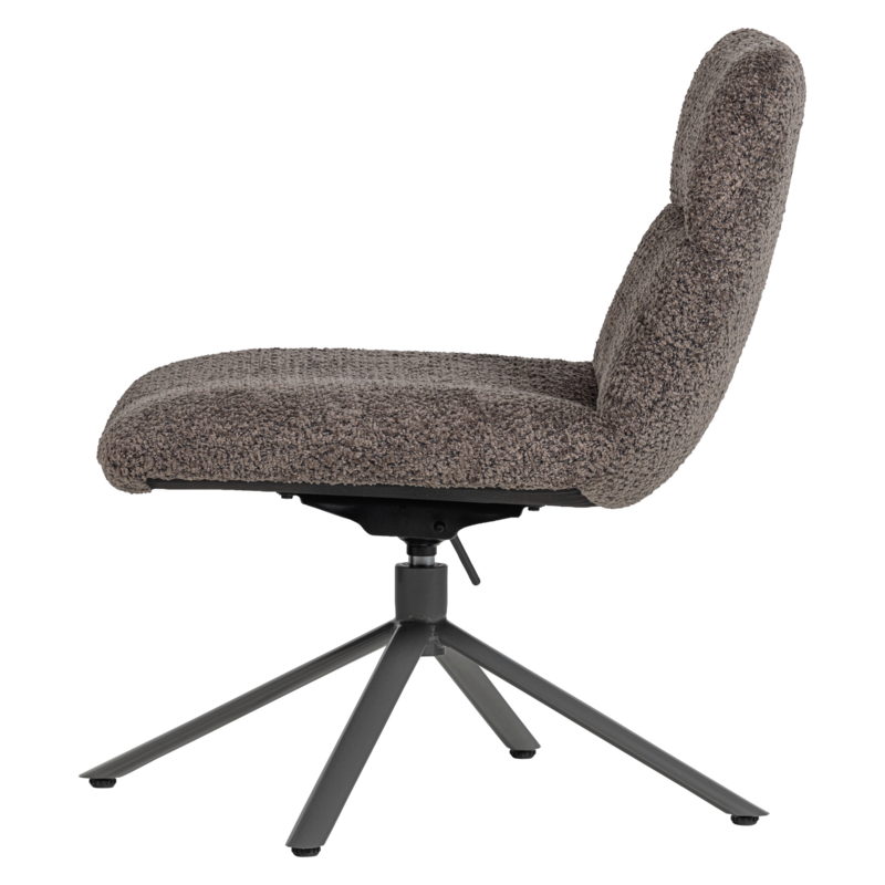 WOOOD-collectie Soren Verstelbare Draaifauteuil Wollig Bruin