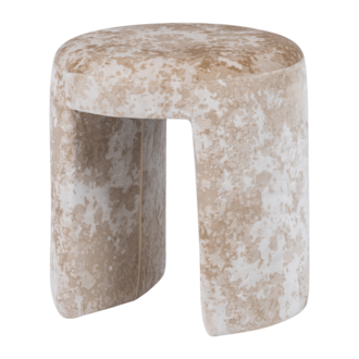 WOOOD Charlie Upholstered Stool, Structured Fabric, Beige [FSC]