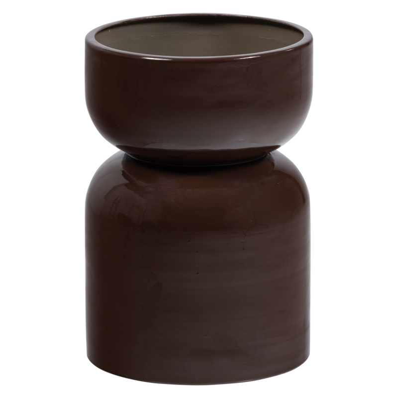 WOOOD-collectie Toval Plant Stand/Pot in Metal, High-Gloss Purple/Brown