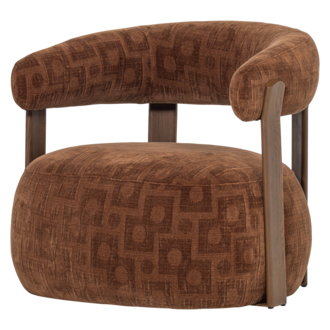 WOOOD Foon Armchair, 3D Structured Fabric, Brown [FSC]