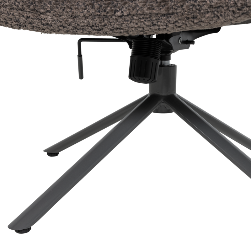 WOOOD-collectie Soren Verstelbare Draaifauteuil Wollig Bruin