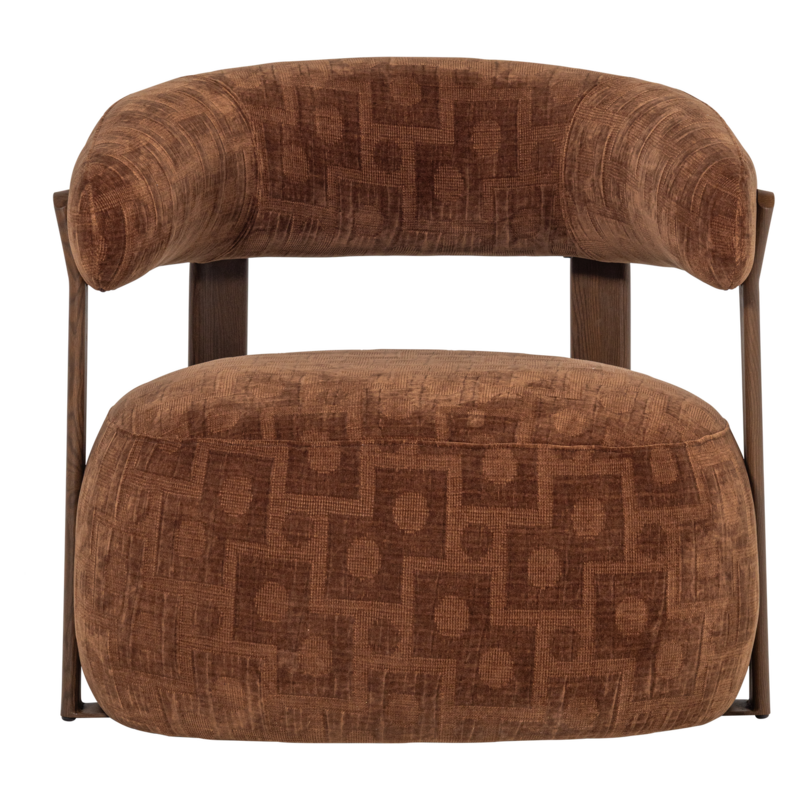 WOOOD-collectie Foon Armchair, 3D Structured Fabric, Brown [FSC]