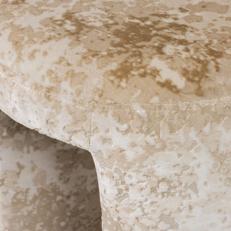 WOOOD-collectie Charlie Upholstered Stool, Structured Fabric, Beige [FSC]