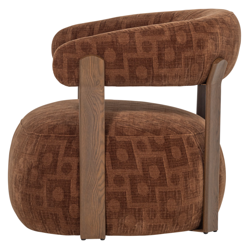 WOOOD-collectie Foon Fauteuil 3D Structuurstof Bruin [Fsc]
