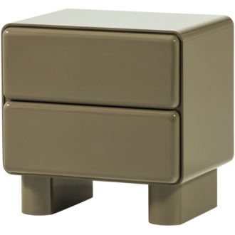WOOOD Lustra Chest of Drawers/Bedside Table, Wood, High-Gloss, Green [FSC]