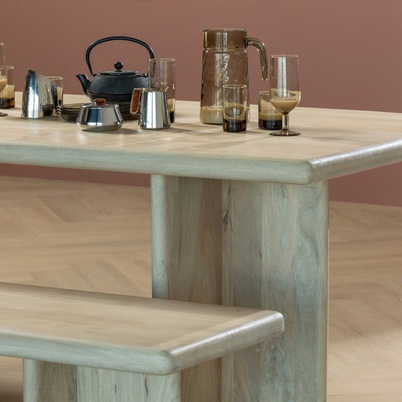 WOOOD-collectie Ato Eetbankje 220X45 Cm Mangohout Naturel